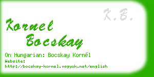 kornel bocskay business card